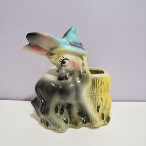 Planter Ceramic Vintage Shy Donkey Home Country Farmhouse Decor 5"×4"